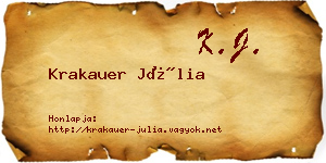 Krakauer Júlia névjegykártya